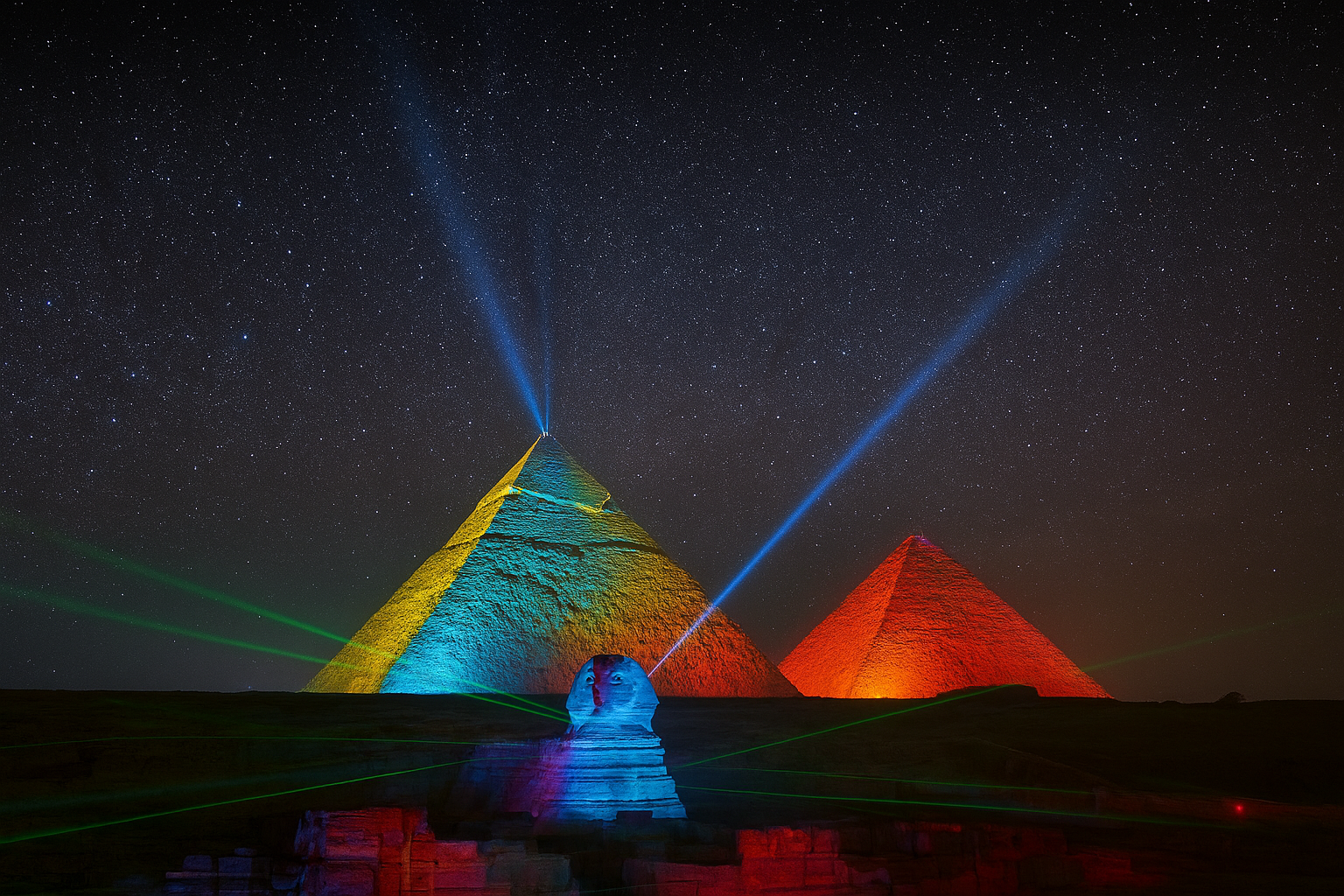 🌟 Night Show at the Giza Pyramids: A Spectacular of Light and Pharaonic Legends
