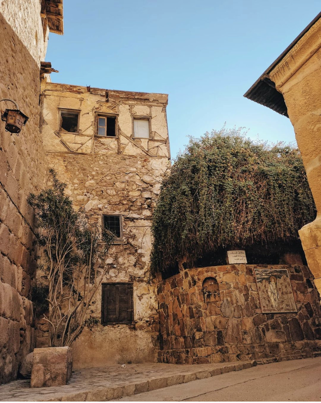 the Monastery of St. Catherine and the city of Dahab from Dahab