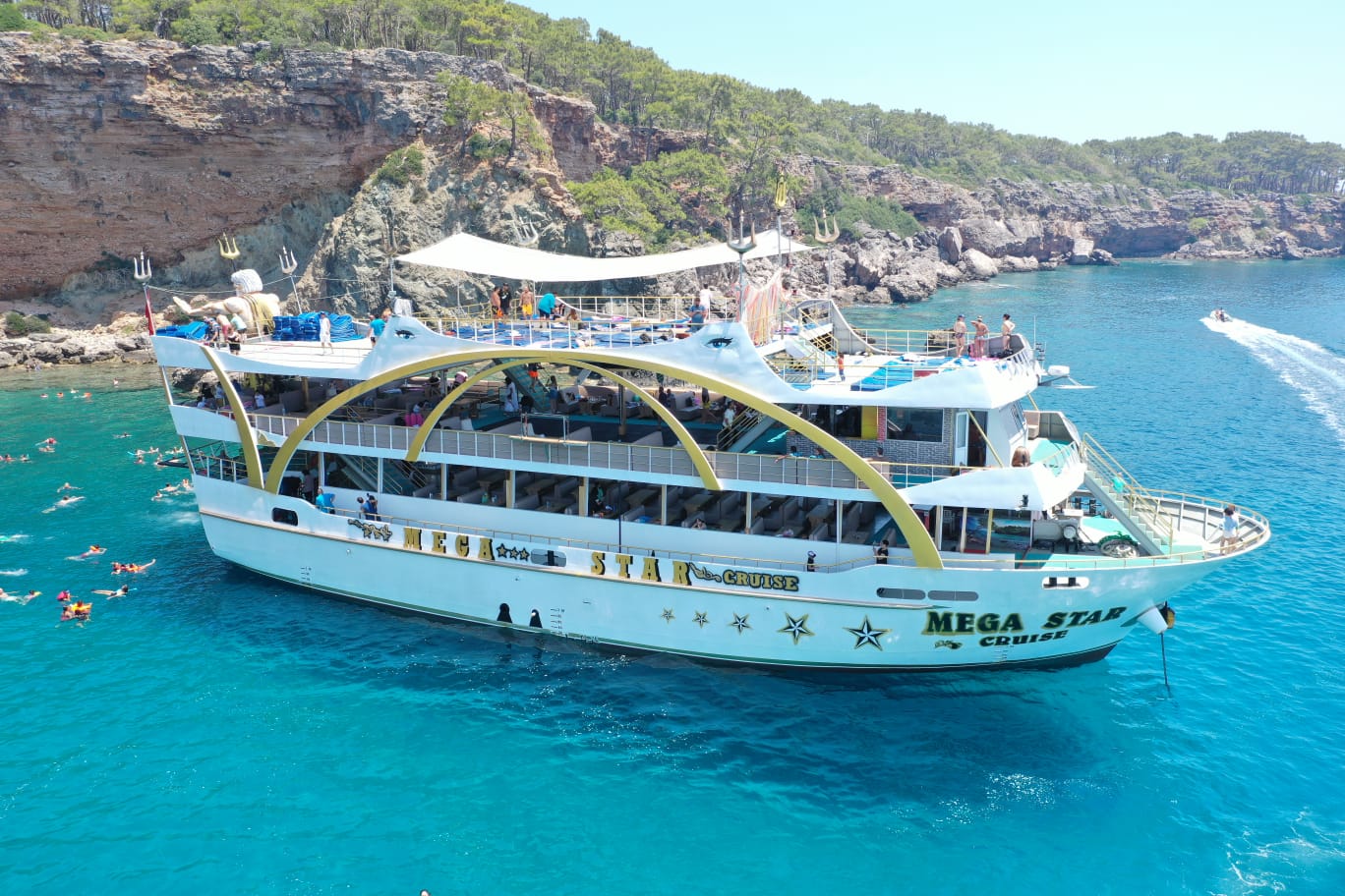 Kemer: Megastar Catamaran Cruise With Foam Party Free Lunch and Swim Breaks