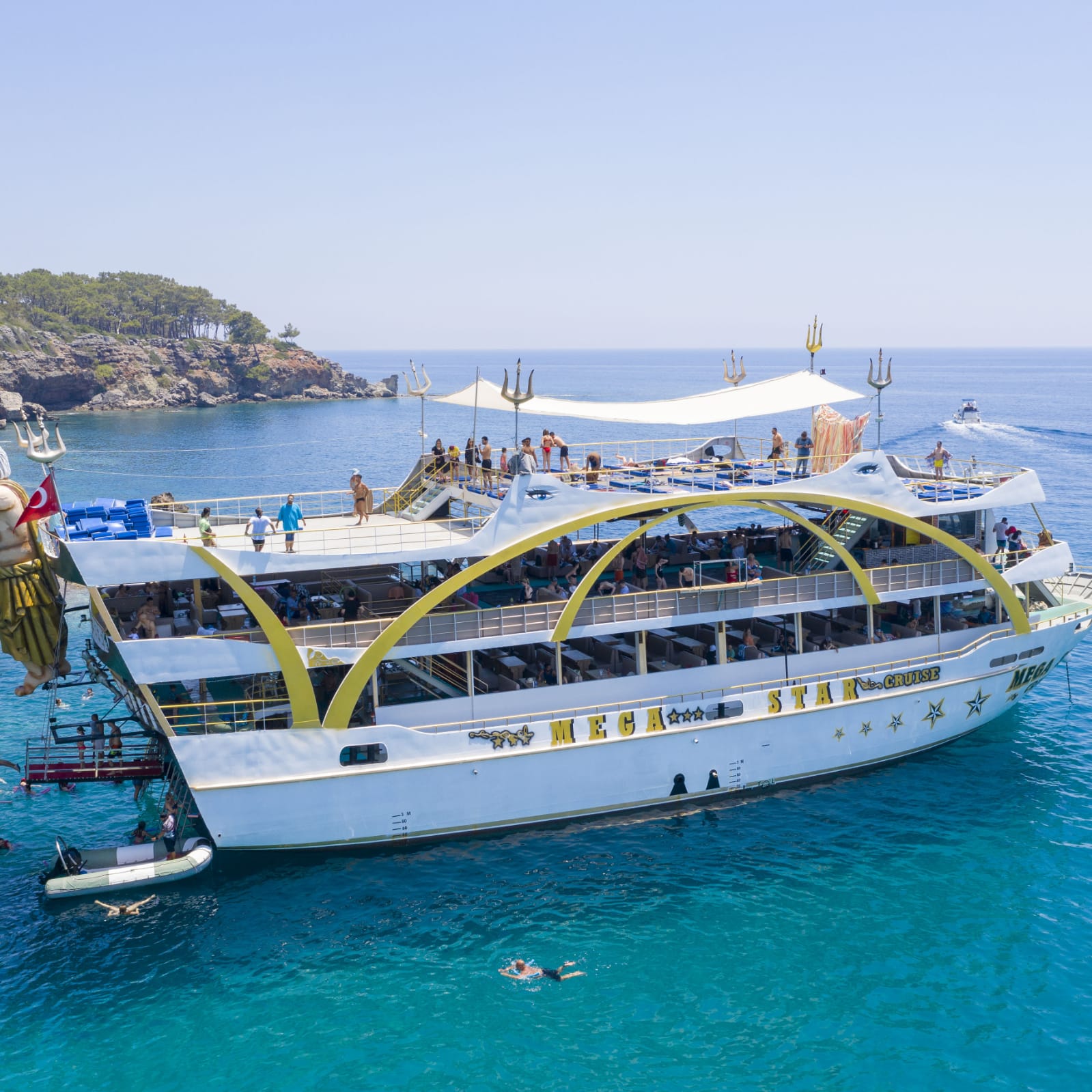 Kemer: Megastar Catamaran Cruise With Foam Party Free Lunch and Swim Breaks